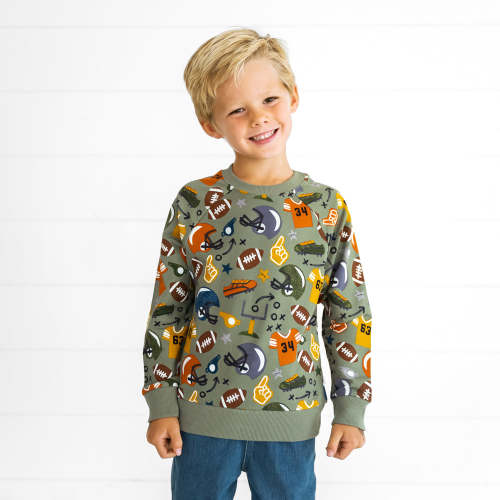 Touchdown Time Crewneck Sweatshirt - Little Sleepies