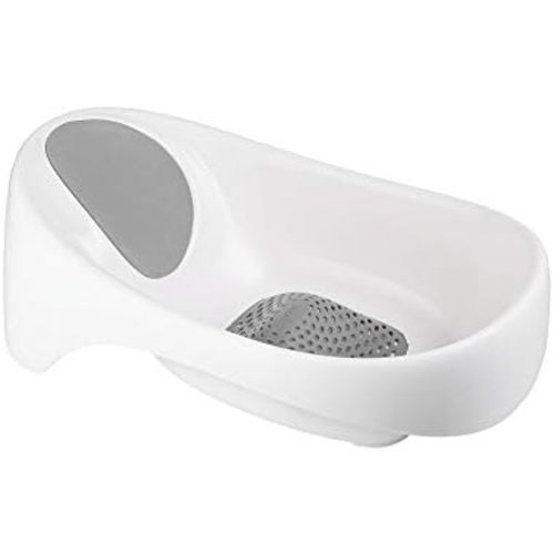 Boon Soak 3 Stage Baby Bathtub - Baby Bath Tub with Three Support Positions for Newborn to Toddlers - Color Changing Drain Plug for Ideal Bath Temperature - Gray - Ages 0 to 18 Months and Up