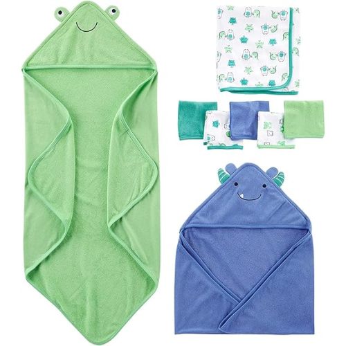 Simple Joys by Carter's Unisex Babies' 8-Piece Towel and Washcloth Set, Multipacks
