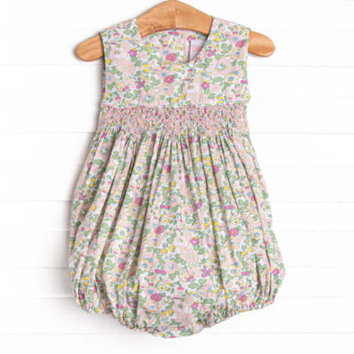 Properly Pleated Petals Smocked Bubble, Pink – Stitchy Fish