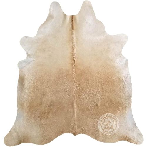 Sunshine Cowhides 100% Palomino Beige Cowhide Rug - Modern Animal Skin Rug & Floor Carpet - Home Decor Area Rug for Living Room, Bedroom, Office & Kitchen - Unique Cow Print - Extra Large (6x7-8 Ft.)