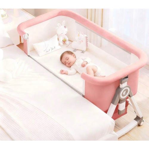 Nawahev 4-In-1 Baby Bassinet Bedside Sleeper, Portable Crib For Newborn With Adjustable 6 Height Levels, Lockable Wheels, Mosquito Net & Large Storage Basket – Easy Folding Bedside Bassinet For Infant (Pink) | SHEIN USA