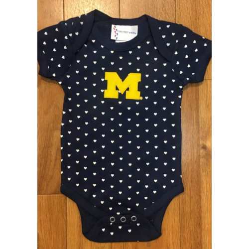 Baby NAVY Michigan Wolverines Heart One Piece - 10190424