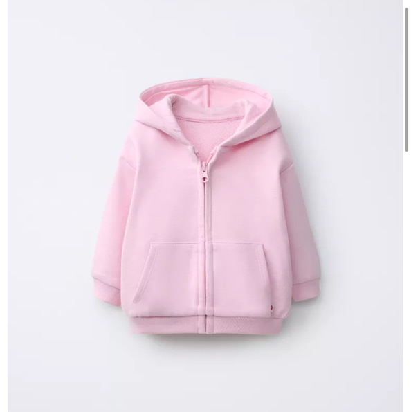 PLAIN ZIP HOODIE - Pink | ZARA