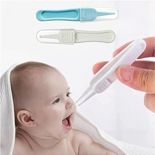 Baby Nasal Tweezers, Baby Booger picker Baby Ear Nose Navel Cleaner Clip Tool, Q-Grips Ear Wax Remover for Body Care 2pcs set