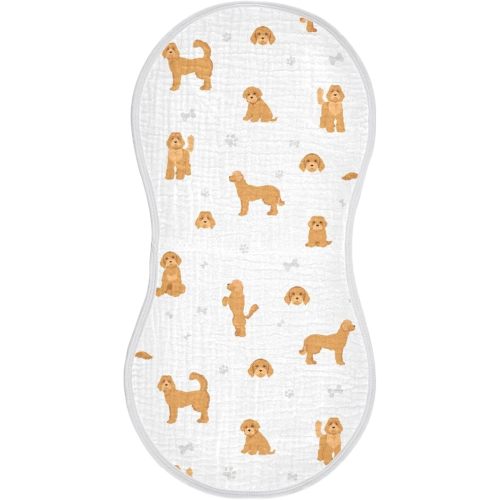 vvfelixl Muslin Burp Cloths Labradoodle Dog Baby Washcloths for Baby Girl Boys 2 Pack