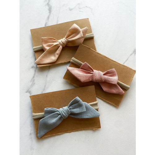 Everyday Chambray Mauve Bow | The Brave Little Bow
