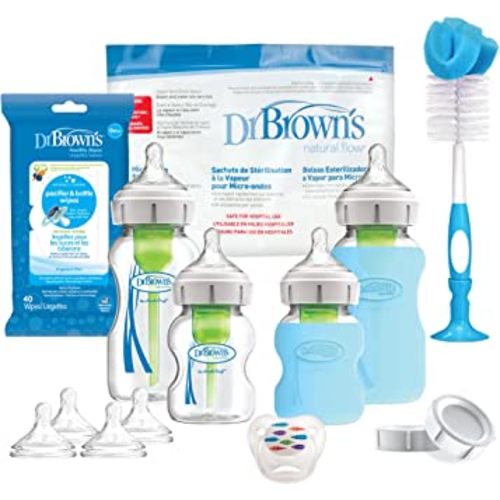 Dr. Brown's Options + Wide-Neck Glass Baby Bottle Starter Set
