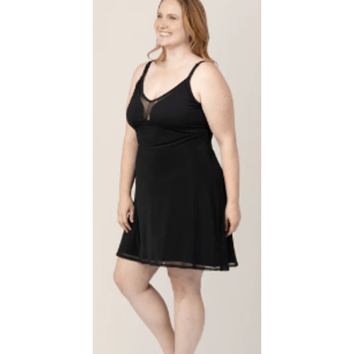 Aurora Mesh Nursing Nightgown | Black