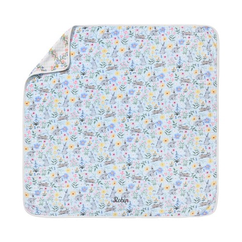 Rifle Paper Co. Bunny Floral Oversized Muslin Baby Blanket