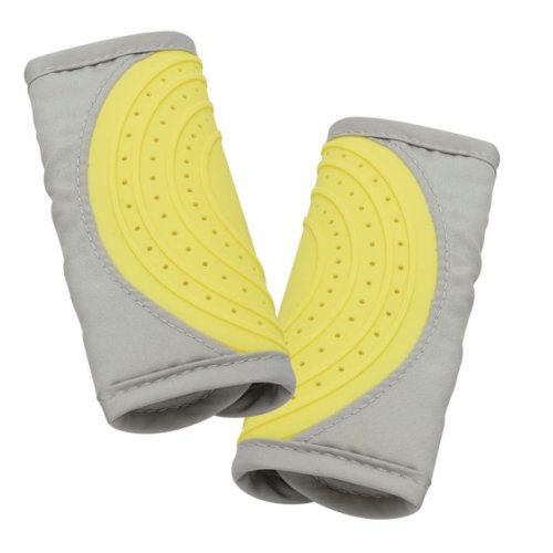 On the Goldbug Teether Strap Cover, Silcone Teether for Soothing Baby, Yellow