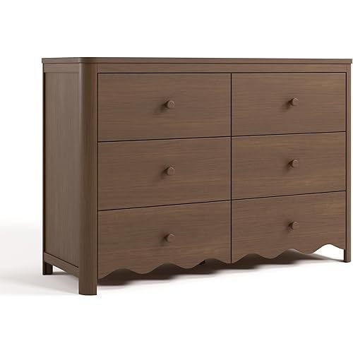Storkcraft Casablanca 6 Drawer Dresser (Hazelnut) – GREENGUARD Gold Certified, Nursery & Kids' Bedroom with Spacious Storage, Safety Interlocking Drawer System, Easy Assembly with Pre-Installed Tracks