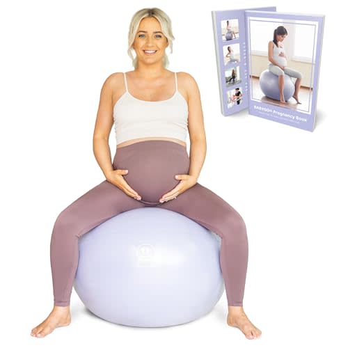 BABYGO® Birthing Ball for Pregnancy & Labor + Our Award Winning Book - Exercise, Birth & Recovery Plan, 5X Stronger Than a Yoga Ball with Eco Friendly Material
