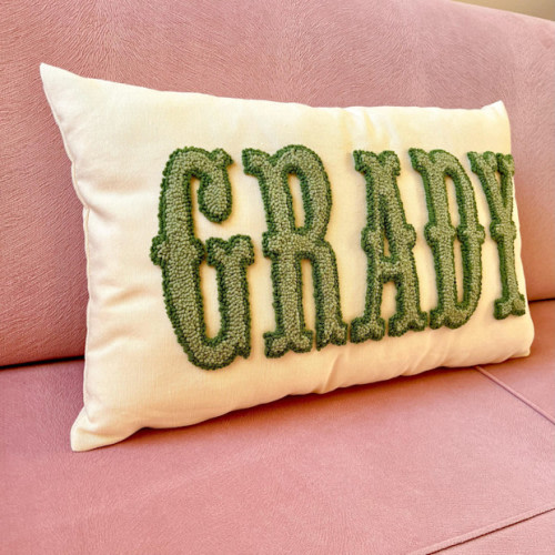 DIJIPARADISE Custom Punch Needle Monogram Name Pillow
