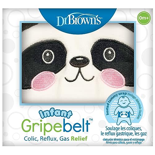 Dr. Brown's Infant Gripebelt for Colic Relief, Heated Tummy Wrap, Baby Swaddling Belt for Gas Relief, Natural Relief for Upset Stomach in Babies and Toddlers, Panda, 0-3m