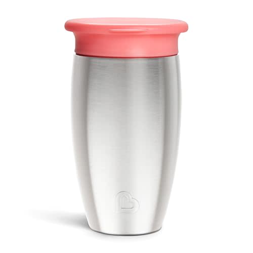 Munchkin Sippy Cup for Toddlers, Miracle 360 Stainless Steel, 10 Ounce, Pink