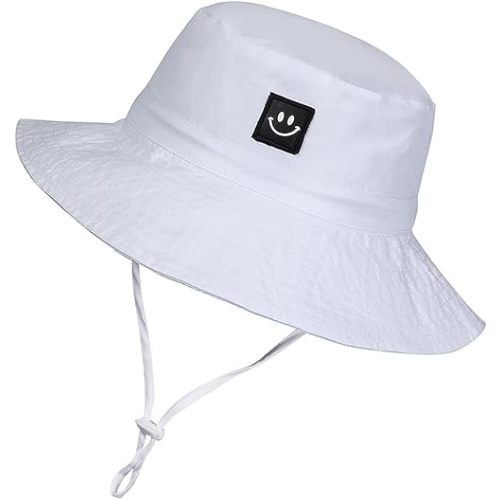 MaxNova Baby Sun Hat Smile Face UPF 50+ Toddler Bucket Hat for boys girls 0-7 Years
