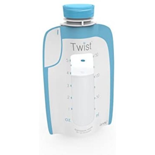 Kiinde Twist Pouch Direct-Pump Direct-Feed Twist Cap Breast Milk Storage Bags for Pumping, Freezing, Heating and Feeding, Pre-Sterilized, 6 Ounce, Pack of 40