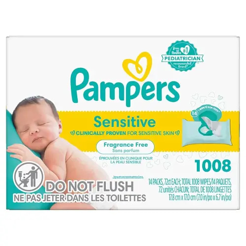 Pampers Baby Wipes Sensitive 18 count Pop-Top Packs, 1008 Wipes Total