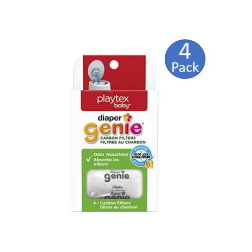 Playtex Baby Diaper Genie Carbon Filter Refill for Diaper Pails, 4 Carbon Filters, Plastic, Infant