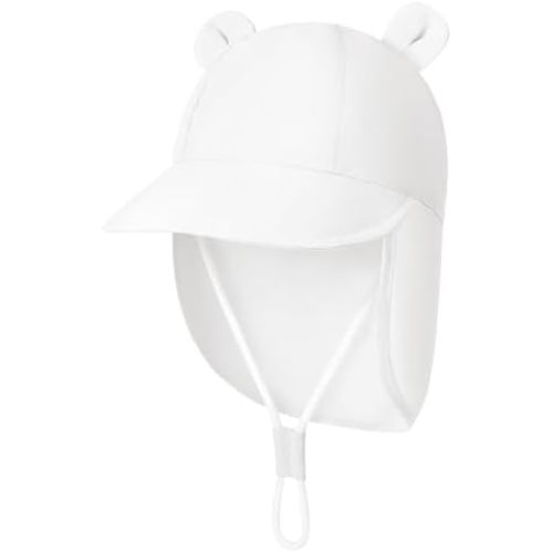 Durio Baby Sun Hat with Bears Ears, UPF 50+ Sun Protection Baby Beach Hat with Neck Flap, Bucket Hat for Infant Toddlers