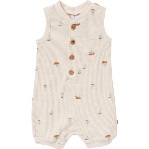 Modern Moments™ By Gerber Baby Boys' Sleeveless Romper, Beige Sailboat, 24 Months