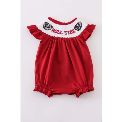 Maroon Alabama Roll Tide embroidery smocked bubble – HoneyBean