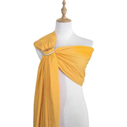 Baby Water Ring Sling Carrier | Lightweight Breathable Mesh Baby Wrap for Infant, Newborn, Kids and Toddlers | Perfect for Summer, Swimming, Pool, Beach | Great for Dad Too Yellow