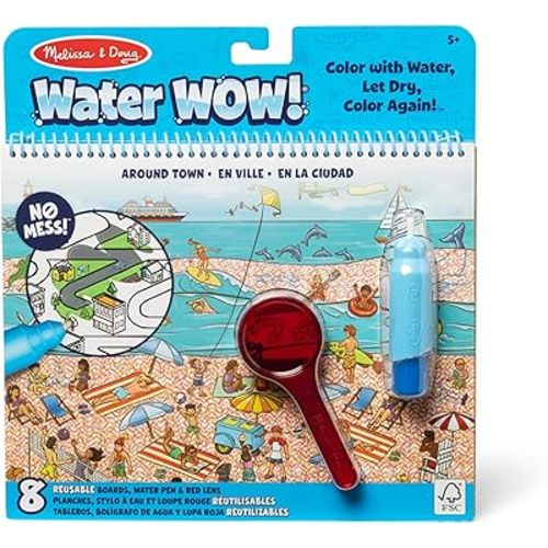 Melissa & Doug On the Go Water Wow! Reusable Water-Reveal Deluxe Activity Pad – Around Town
