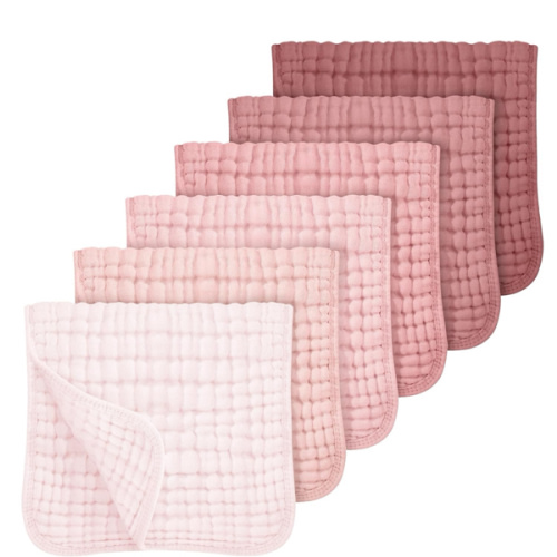 Looxii Muslin Burp Cloths 100% Cotton Muslin Cloths Large 20''x10'' Extra Soft and Absorbent 6 Pack Baby Burping Cloth for Boys and Girls Gradient Pink