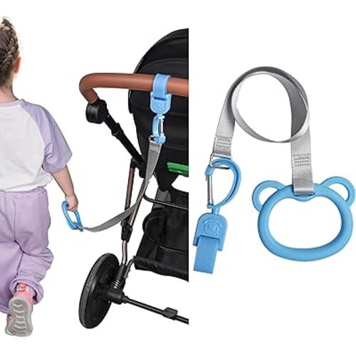 Stroller Leash Handle for Toddler - Compatible with Strollers, Wagons, Pushchairs and so on – Safety Leash Keeps Children Close on-The-go (Blue)