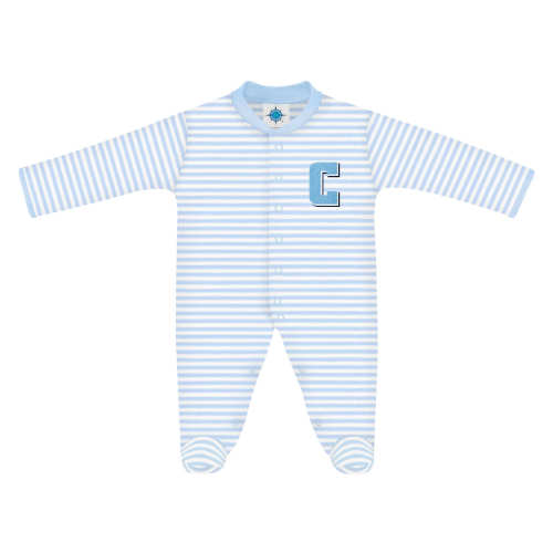 Columbia University Lions Striped Footed Romper | College Baby