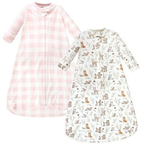 Hudson Baby Infant Girl Cotton Long-sleeve Wearable Sleeping Bag, Sack, Blanket, Enchanted Forest, 3-9 Months