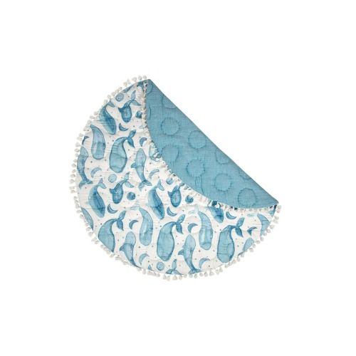 CRANE BABY Quilted Cotton Baby Playmat, Blue