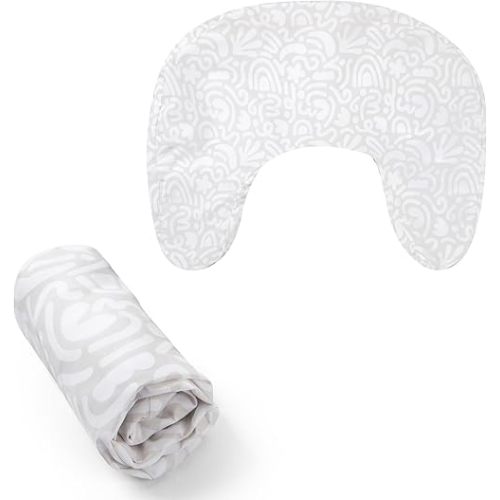 Boppy Nursing Pillow Cover, Cream Retro Squiggles, Single Cover, Easy-On Slipcover with Extra Soft 100% Polyester Microfiber Fabric for The Redesigned Nursing Pillow