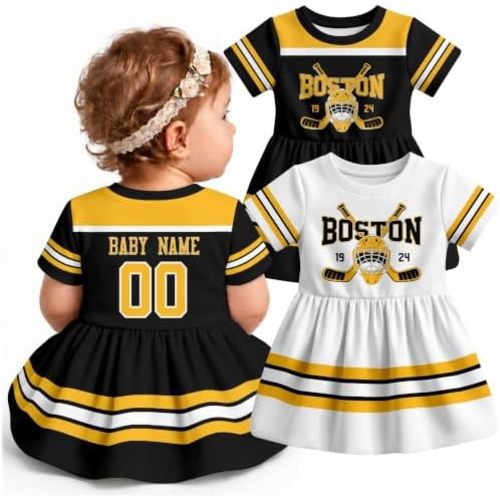 KREDE Baby Girl Clothes Personalized Baby Dress Custom Name Number Short Sleeve Dress for Baby Girl Gifts