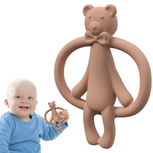 Baby Bear Teething Toys for Babies 0-3, 0-6, 6-12 Months | Soft Silicone Baby Bear Teethers Toys | Baby Fidget Toys 0-6 Months | Infant Teether Pacifier for Breastfeeding Baby Boy Girl