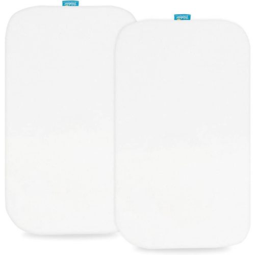 100% Organic Cotton Bassinet Sheets Compatible with Mika Micky Bedside Sleeper, 2 Pack, Ultra Soft Bassinet Sheet for Baby, White