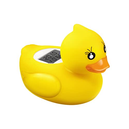 Baby Bath Tub Water Thermometer - (Upgraded Version) Digital Water Temperature Thermometer & Room Thermometer, Duck Floating Toy for Infant Toddler Bathtub Pool with Temperature Warning