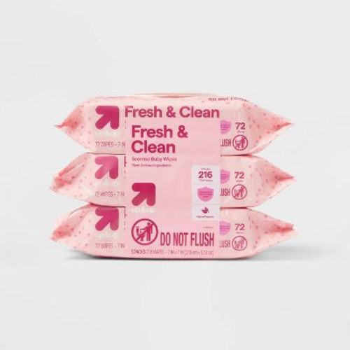 Fresh & Clean Scented Baby Wipes - 3pk/216ct - Up&up™