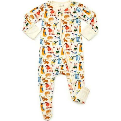 Soft & Stretchy Zipper Footie, Cats + Dogs - Clover Baby & Kids Sleepwear | Maisonette