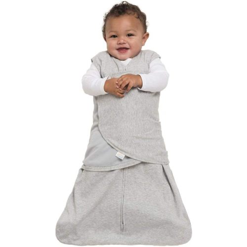 HALO 100% Cotton Sleepsack Swaddle, 3-Way Adjustable Wearable Blanket, TOG 1.5, Heather Gray, Newborn, 0-3 Months