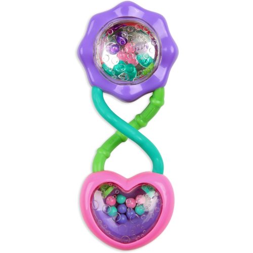 Bright Starts Rattle and Shake Barbell Toy - Pretty in Pink, Ages 3 Months + - Rattle & Shake Pink