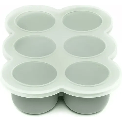 WeeSprout Silicone Baby Food Freezer Tray with Clip-on Lid - Perfect Storage Container for Homemade Baby Food, Vegetable & Fruit Purees, and Breast Milk (Matte Green, Six 3 Ounce Sections)