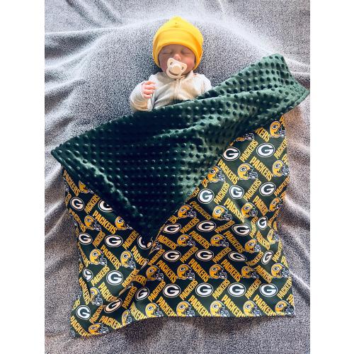 Green Bay Packers inspired Baby / Toddler Blanket/ Sports Team Baby Blanket / Lovey