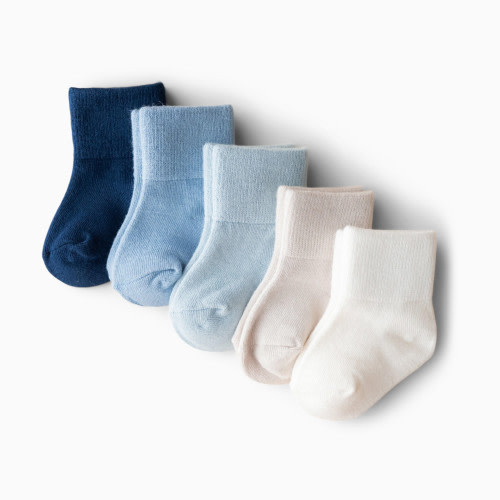 Kyte Baby Quarter Socks Combo (5 Pack) - Cool, 0-3 M