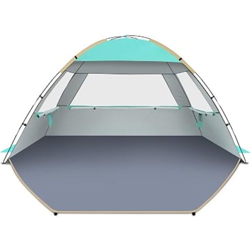 Gorich Beach Tent Sun Shelter for 3/4/6/8/10 Person with UPF 50+ UV Protection, Lightweight & Easy Setup Beach Shade Canopy, Portable Beach Shade Tent Beach Cabana