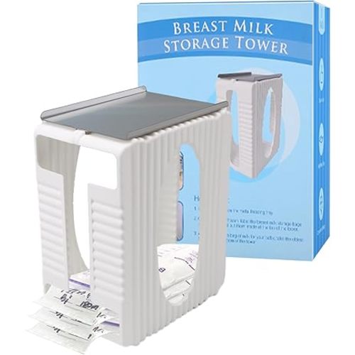 Breastmilk Storage Container, Health Milk Freeze Organizer for Breast Milk Storage Bags Breast Milk Storage Tower with Tray, Reusable Breastfeeding Supplies Storage Tower