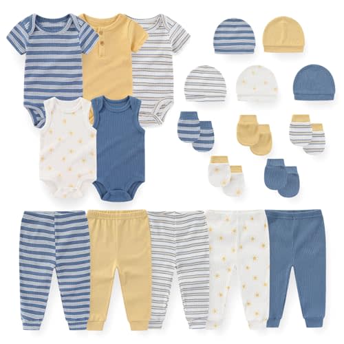 JELYLOVE Unisex Baby Boy Girl Bodysuits Sets 20 pack Cotton Casual New born Clothes Comfort Infant Outfit Essentials