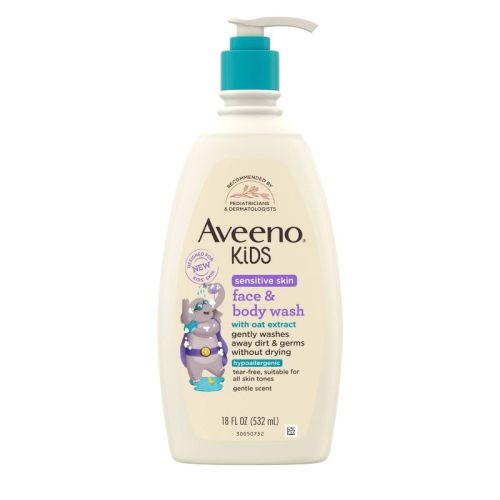 Aveeno Kids Sensitive Skin Face & Body Wash With Oat Extract, Gently Washes Without Drying - 18 fl oz